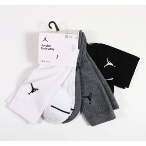 Jordan Everyday Crew Socks Mens Large Multicolor New Dri-Fit 3-Pack DX9632-914